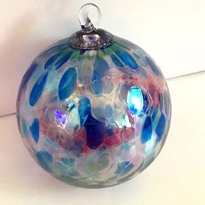 GLASS EYE STUDIO Hand Blown Glass Ball Ornament 4”